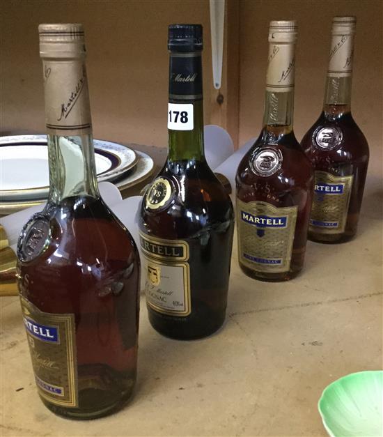 4 bottles Martell Cognac VS